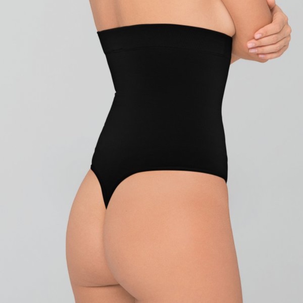 NEW Body Wrap High-Waist Underbust Seamless Smooth Thong Shaper 44841 Black